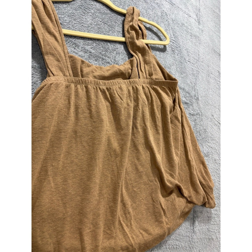 Banana Republic M Tan Gathered Strap Tank Top Womens Boho Casual