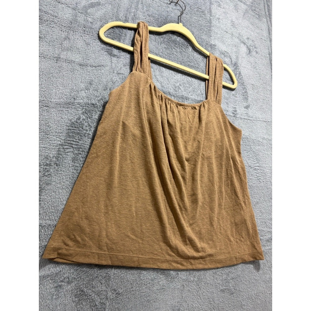 Banana Republic M Tan Gathered Strap Tank Top Womens Boho Casual