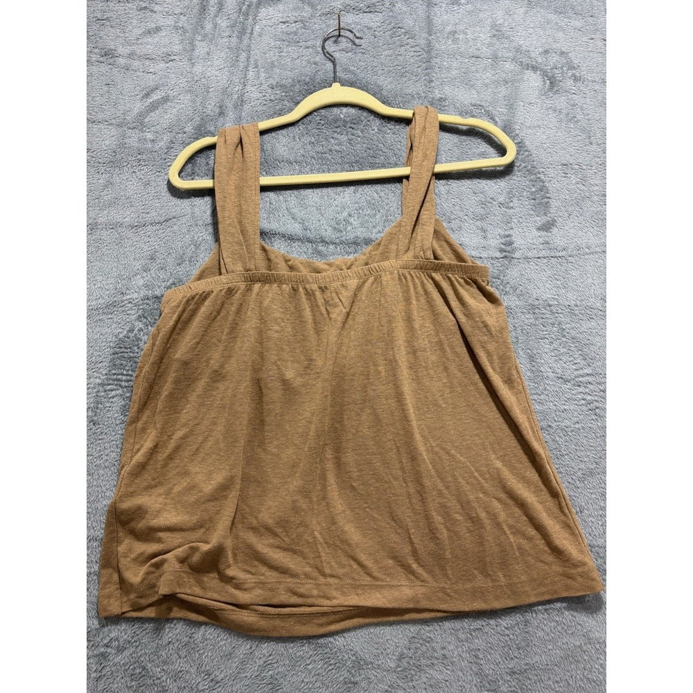 Banana Republic M Tan Gathered Strap Tank Top Womens Boho Casual