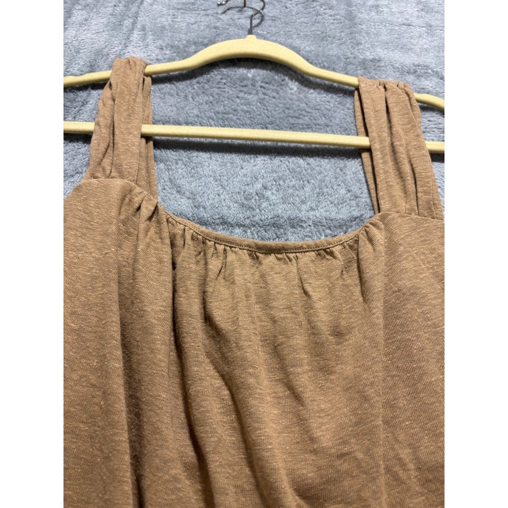 Banana Republic M Tan Gathered Strap Tank Top Womens Boho Casual