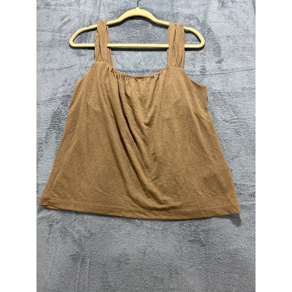 Banana Republic M Tan Gathered Strap Tank Top Womens Boho Casual