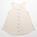 Sonoma Womens S Cream Button Front Swing Tank Top Boho Casual Linen Blend Look