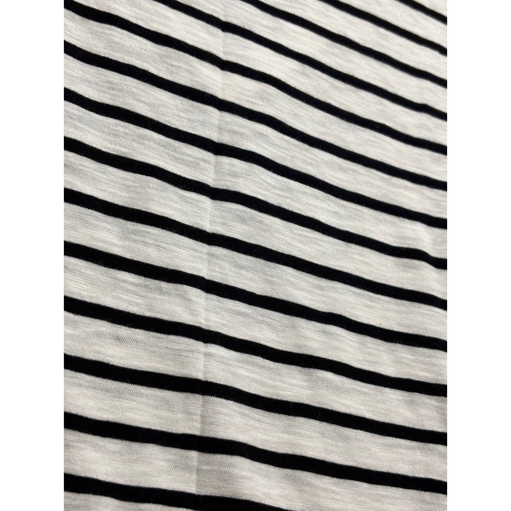 Time and Tru M 8-10 White Black Striped Womens V-Neck Pocket Tank Casual Coastal