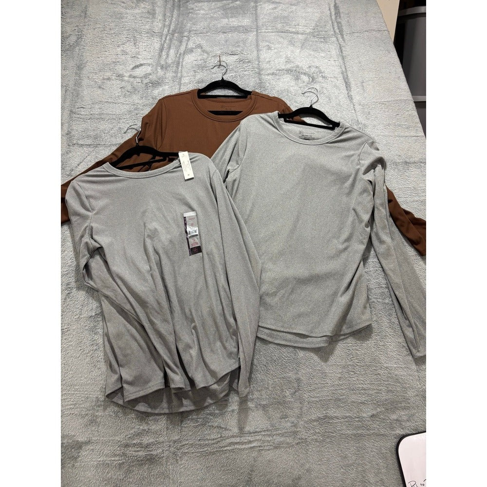 No Boundaries XXL Womens Brown Gray Long Sleeve Tee Bundle 3 Casual Cozy