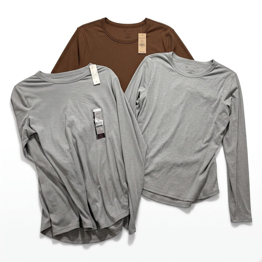 No Boundaries XXL Womens Brown Gray Long Sleeve Tee Bundle 3 Casual Cozy