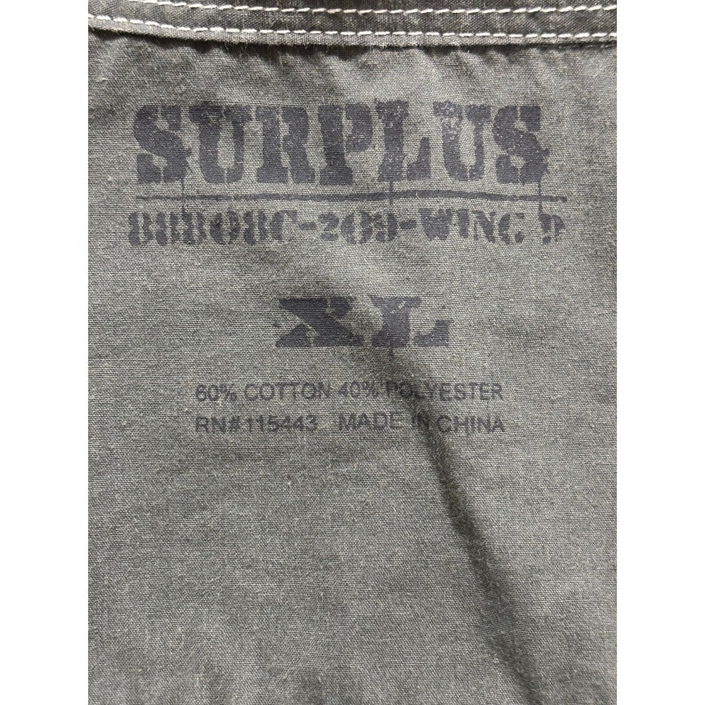 Surplus XL Olive Gray Button Up Long Sleeve Shirt Utility Casual Vintage