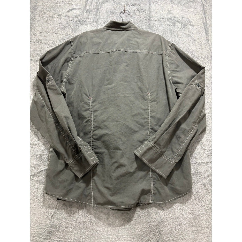 Surplus XL Olive Gray Button Up Long Sleeve Shirt Utility Casual Vintage