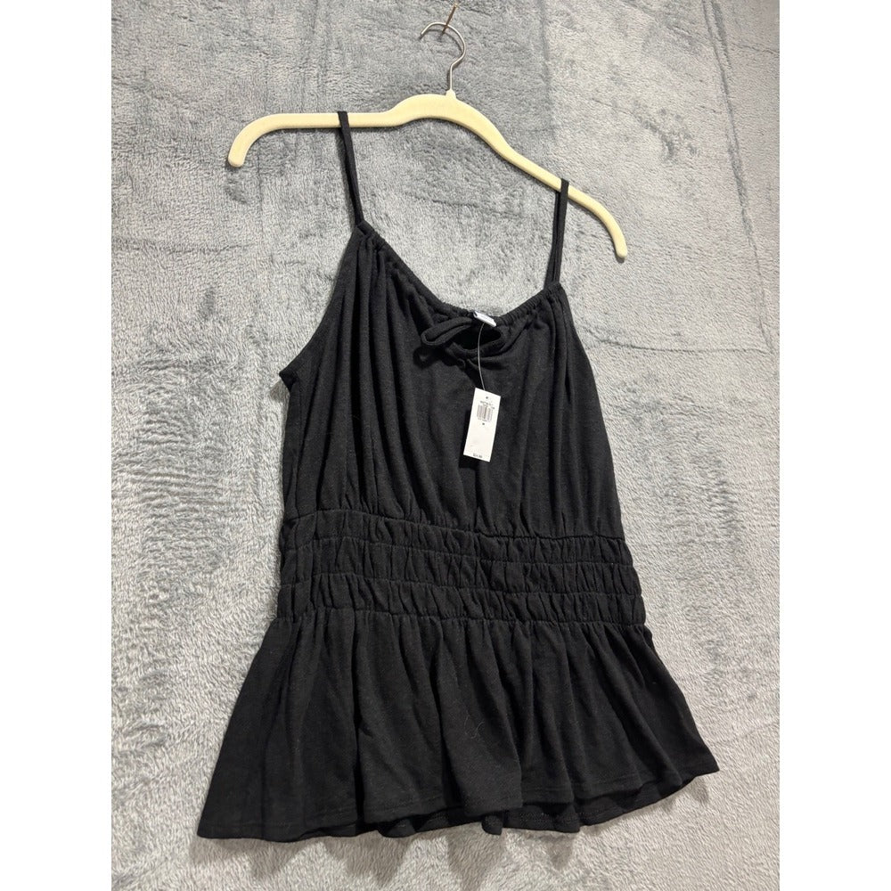 Old Navy Women's Black Smocked Peplum Cami Size M, photo 4 of 11