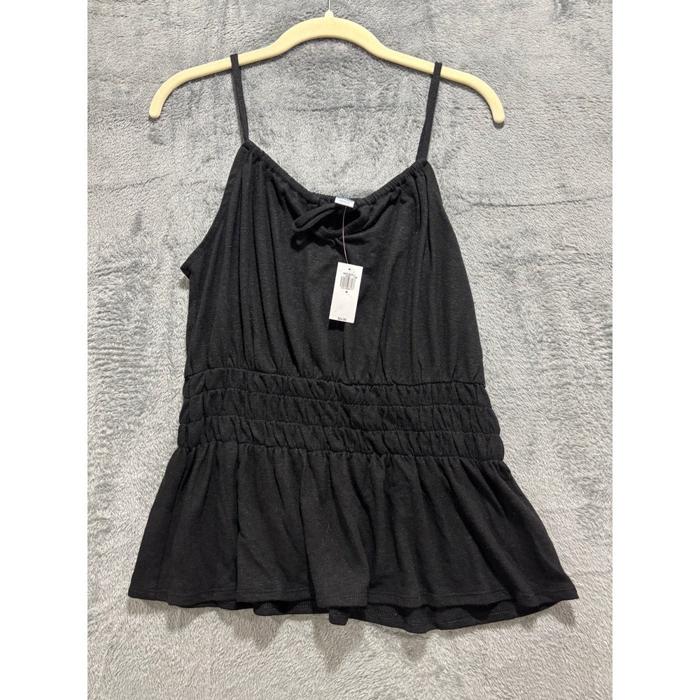 Old Navy Women's Black Smocked Peplum Cami Size M, photo 2 of 11