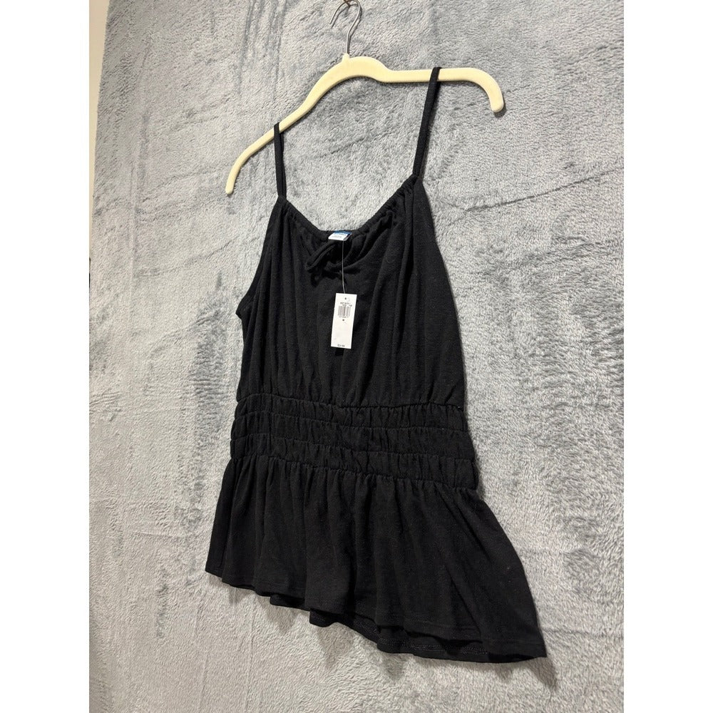 Old Navy Women's Black Smocked Peplum Cami Size M, photo 3 of 11