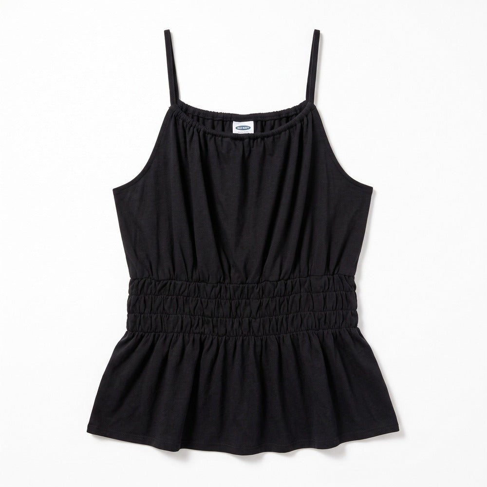 Old Navy Women's Black Smocked Peplum Cami Size M