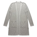 DKNY Jeans Womens S Heather Gray Ribbed Long Duster Cardigan Pockets Casual Cozy