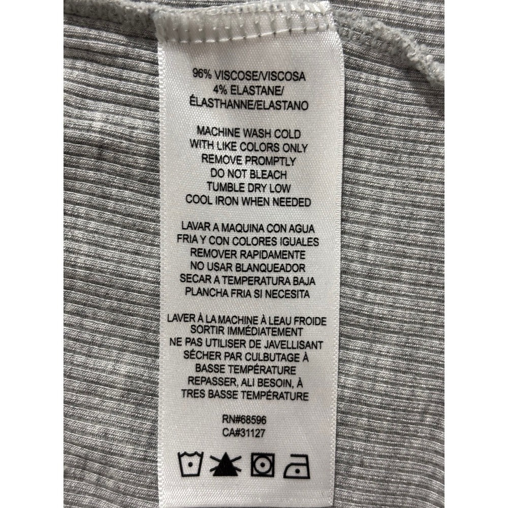 DKNY Jeans Womens S Heather Gray Ribbed Long Duster Cardigan Pockets Casual Cozy