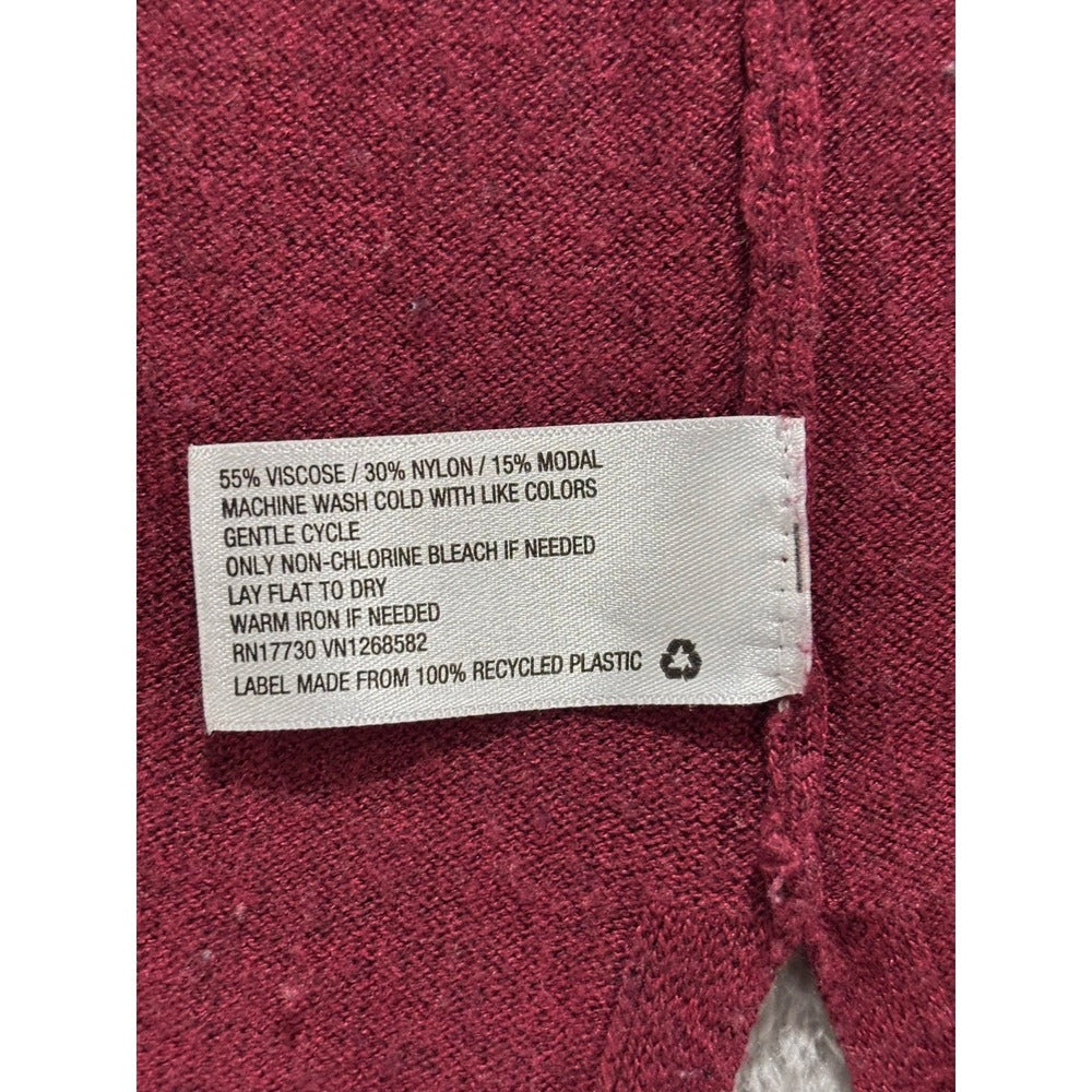 Merona Womens S Burgundy Open-Front Cardigan Sweater Cozy Casual Hip Length