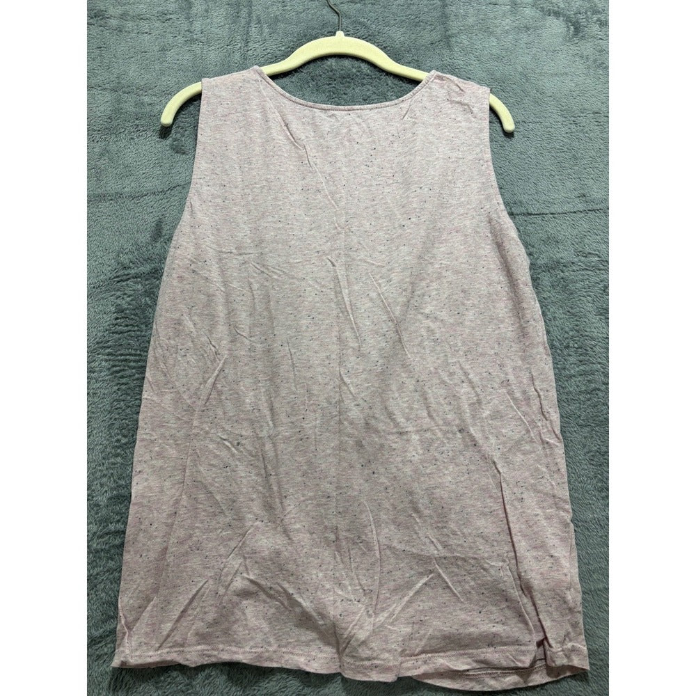 LOFT Outlet Womens M Heathered Pink Twist Front Knot Tank Top Casual Boho Cozy