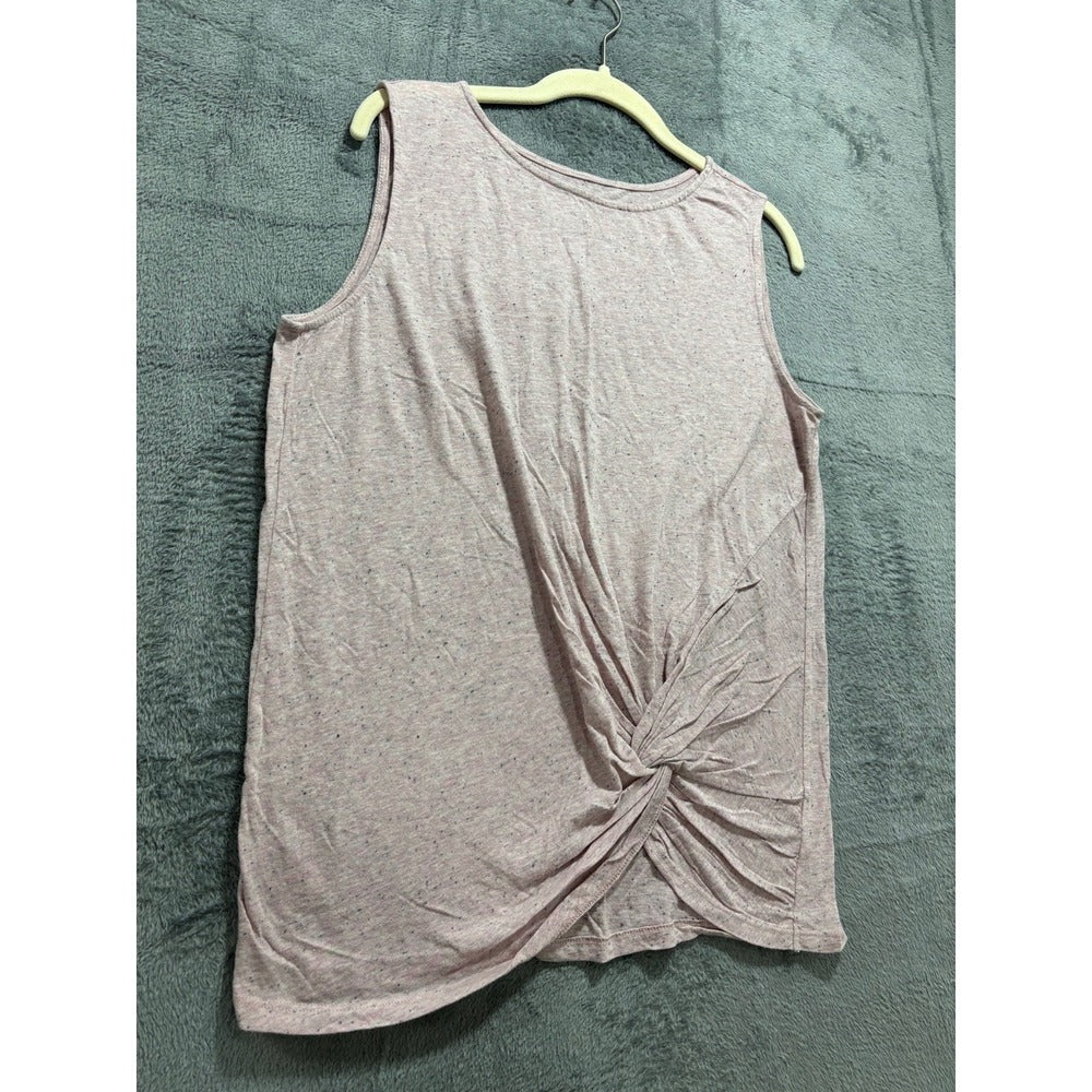 LOFT Outlet Womens M Heathered Pink Twist Front Knot Tank Top Casual Boho Cozy