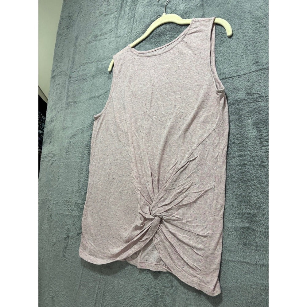 LOFT Outlet Womens M Heathered Pink Twist Front Knot Tank Top Casual Boho Cozy