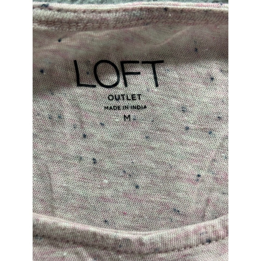 LOFT Outlet Womens M Heathered Pink Twist Front Knot Tank Top Casual Boho Cozy