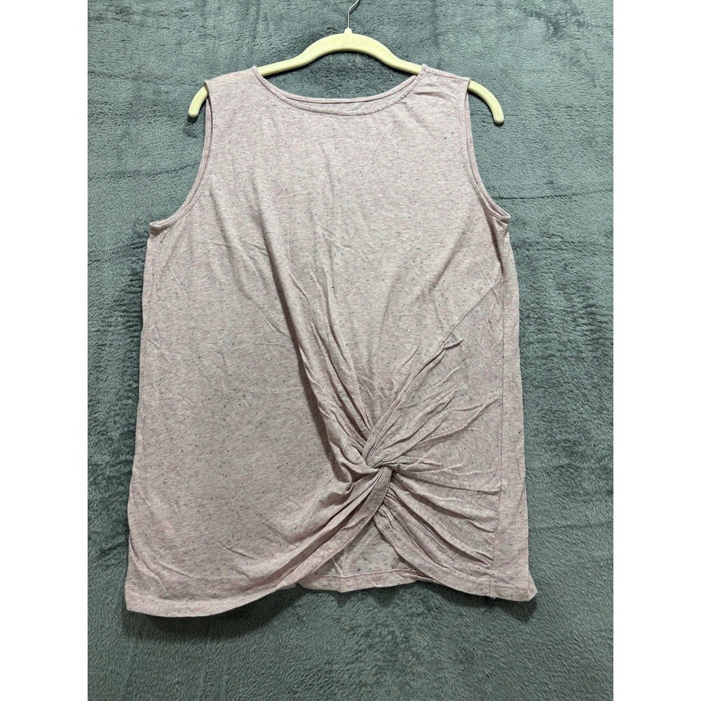 LOFT Outlet Womens M Heathered Pink Twist Front Knot Tank Top Casual Boho Cozy