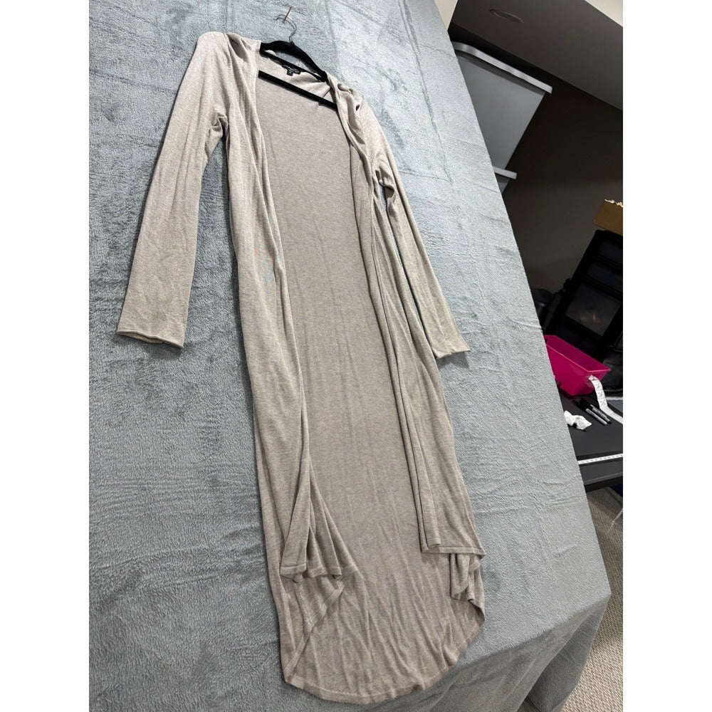 Express S/P Taupe Duster Open Cardigan Womens Casual Minimalist Ribbed Shawl