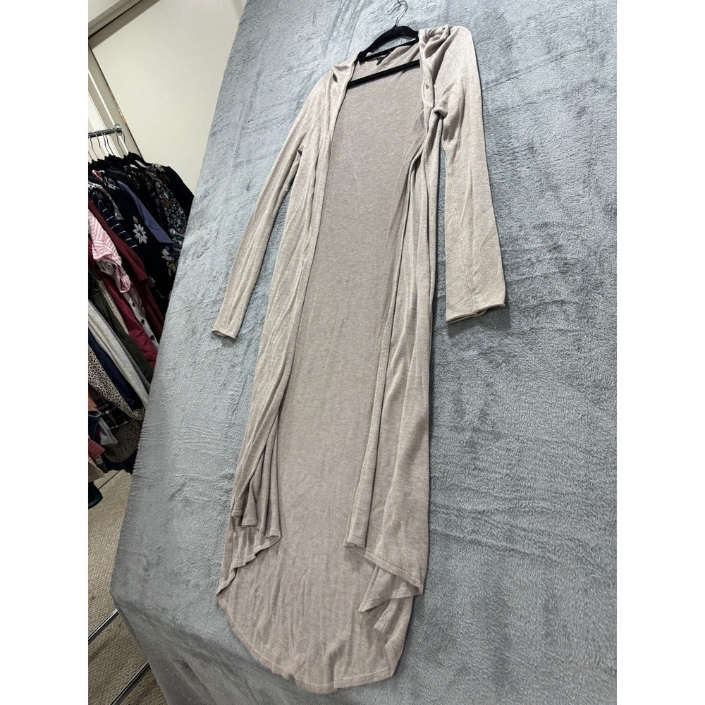 Express S/P Taupe Duster Open Cardigan Womens Casual Minimalist Ribbed Shawl