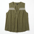 Banana Republic Womens M Olive Green Sleeveless Popover Top Boho Casual Vintage