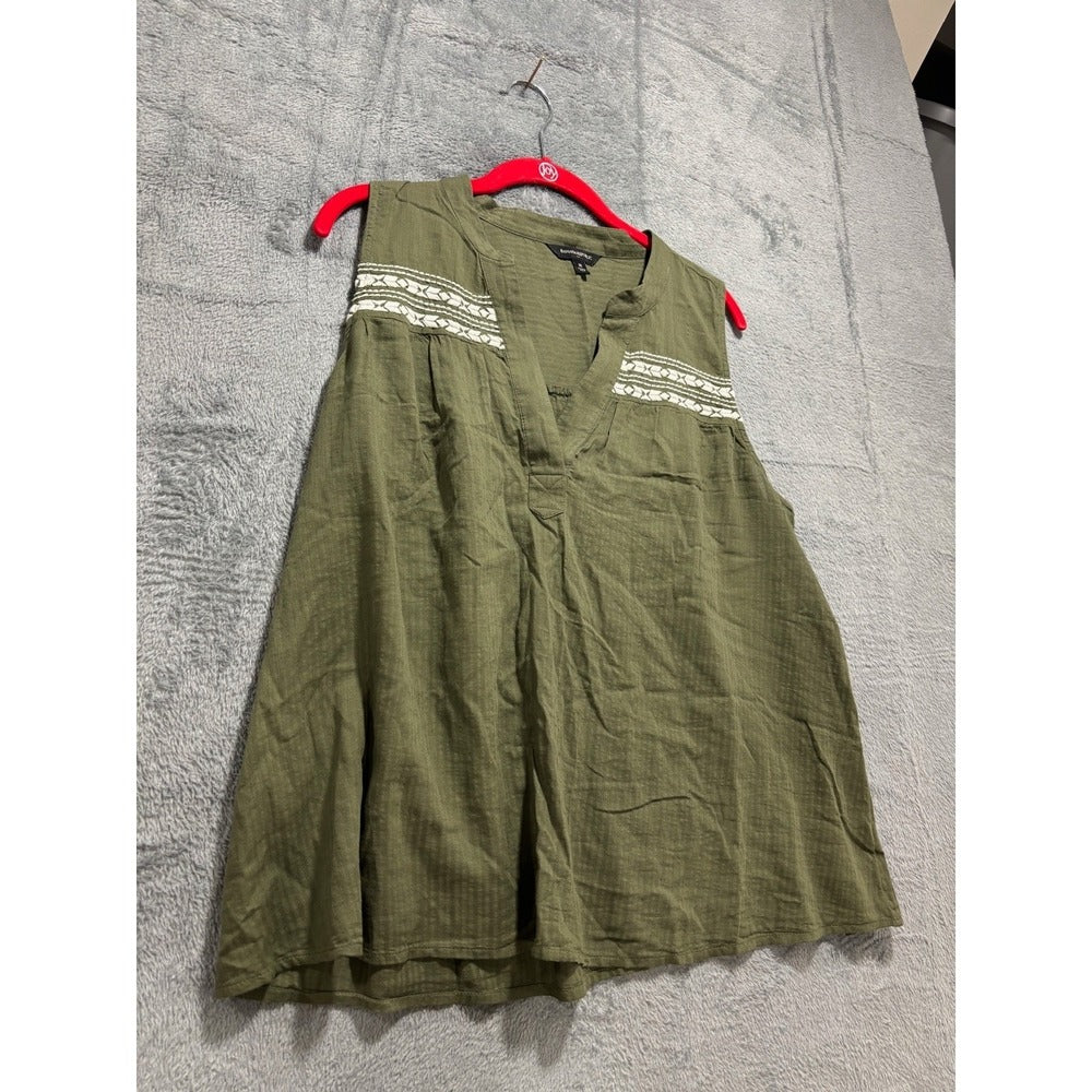 Banana Republic Womens M Olive Green Sleeveless Popover Top Boho Casual Vintage