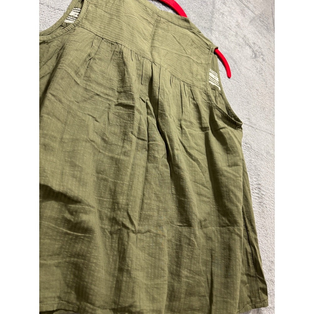 Banana Republic Womens M Olive Green Sleeveless Popover Top Boho Casual Vintage