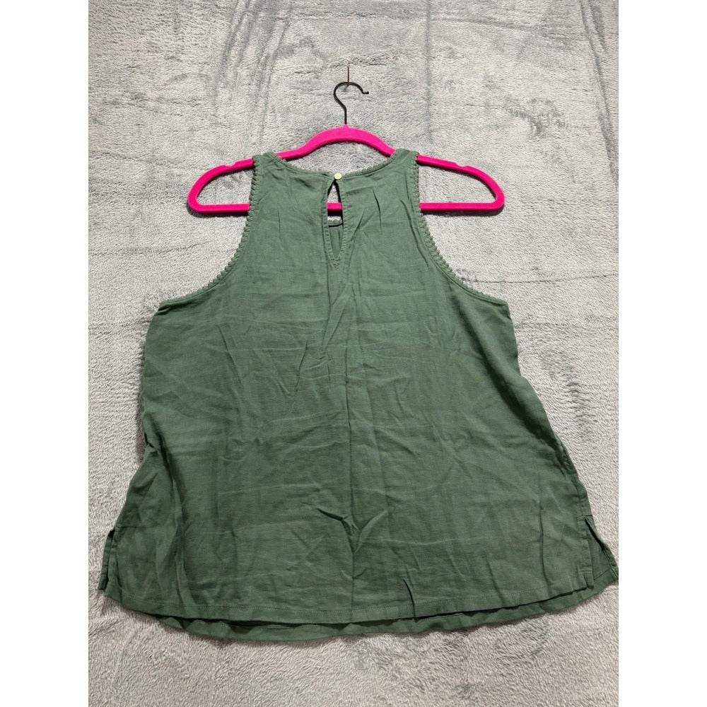 Old Navy M Olive Green High Neck Swing Tank Top Womens Boho Casual
