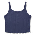 Old Navy L Dusty Blue Ribbed Crop Cami Womens Lettuce Hem Casual Boho Top