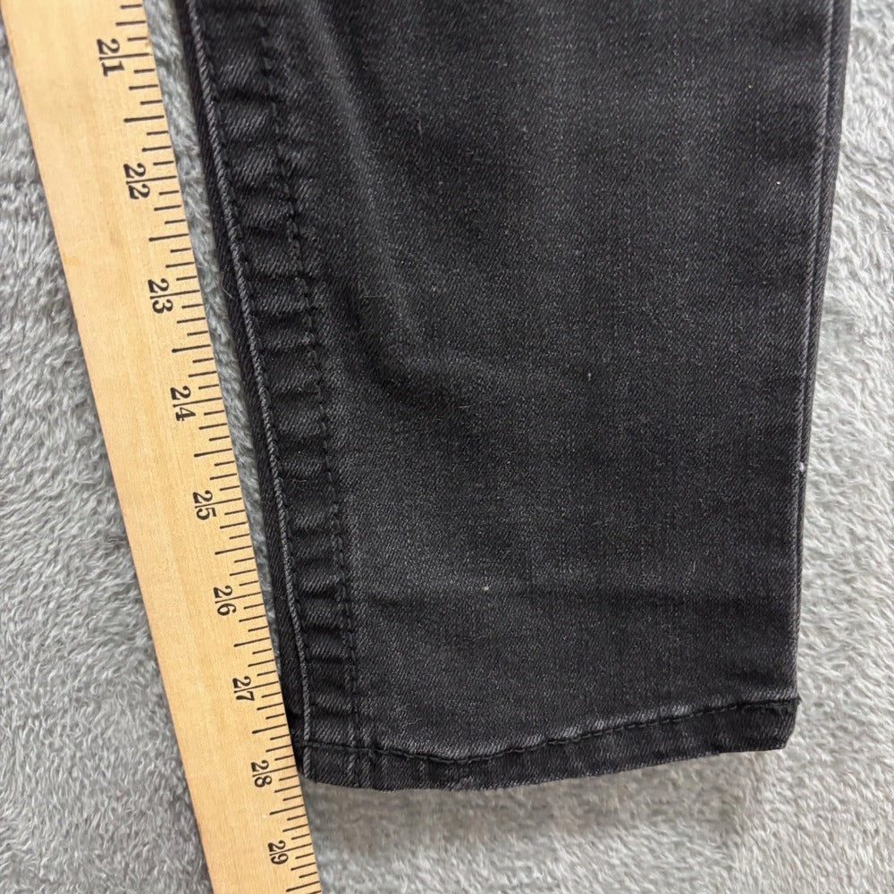 Seven7 8 Black Tummyless High Rise Skinny Jeans Womens Distressed Casual Vintage