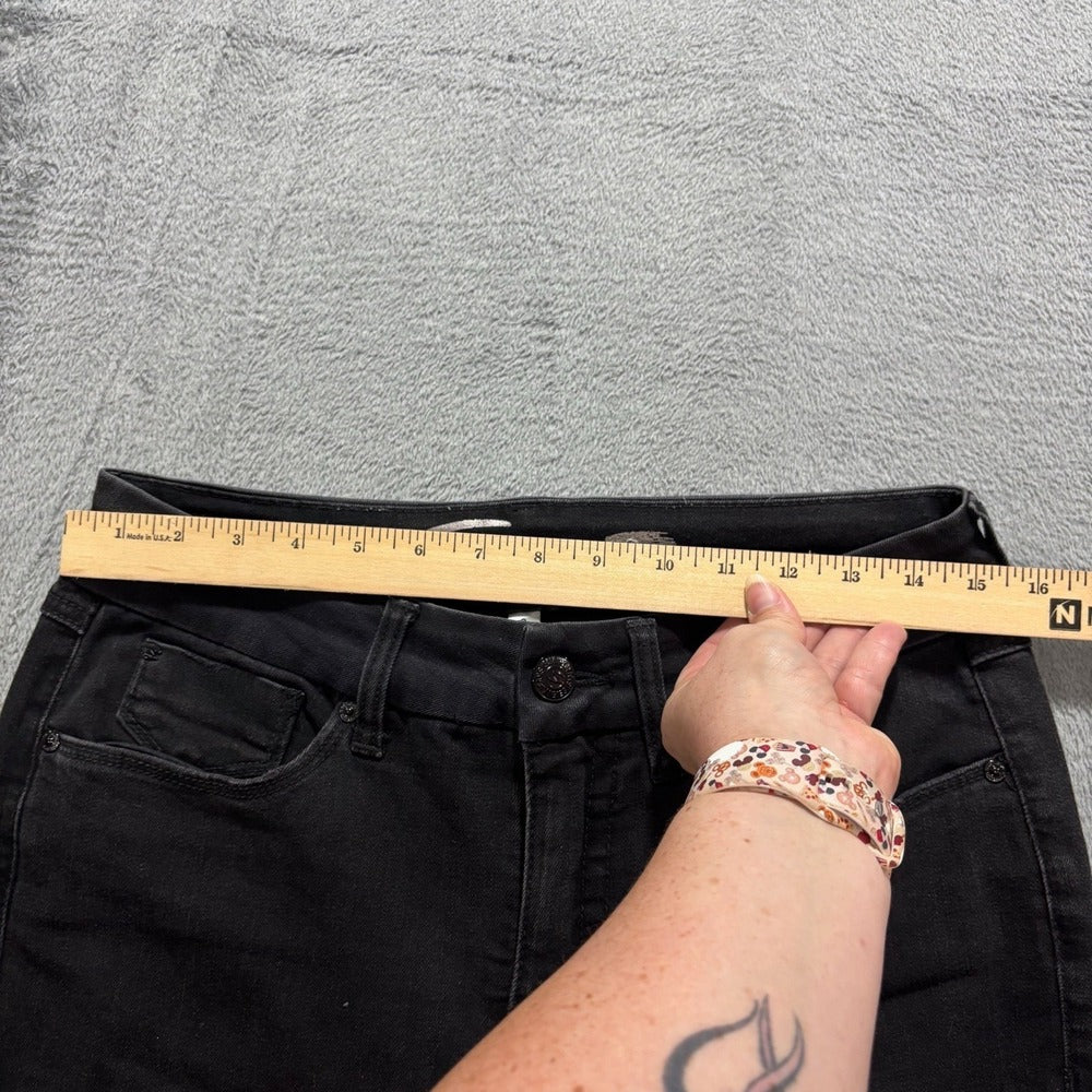 Seven7 8 Black Tummyless High Rise Skinny Jeans Womens Distressed Casual Vintage