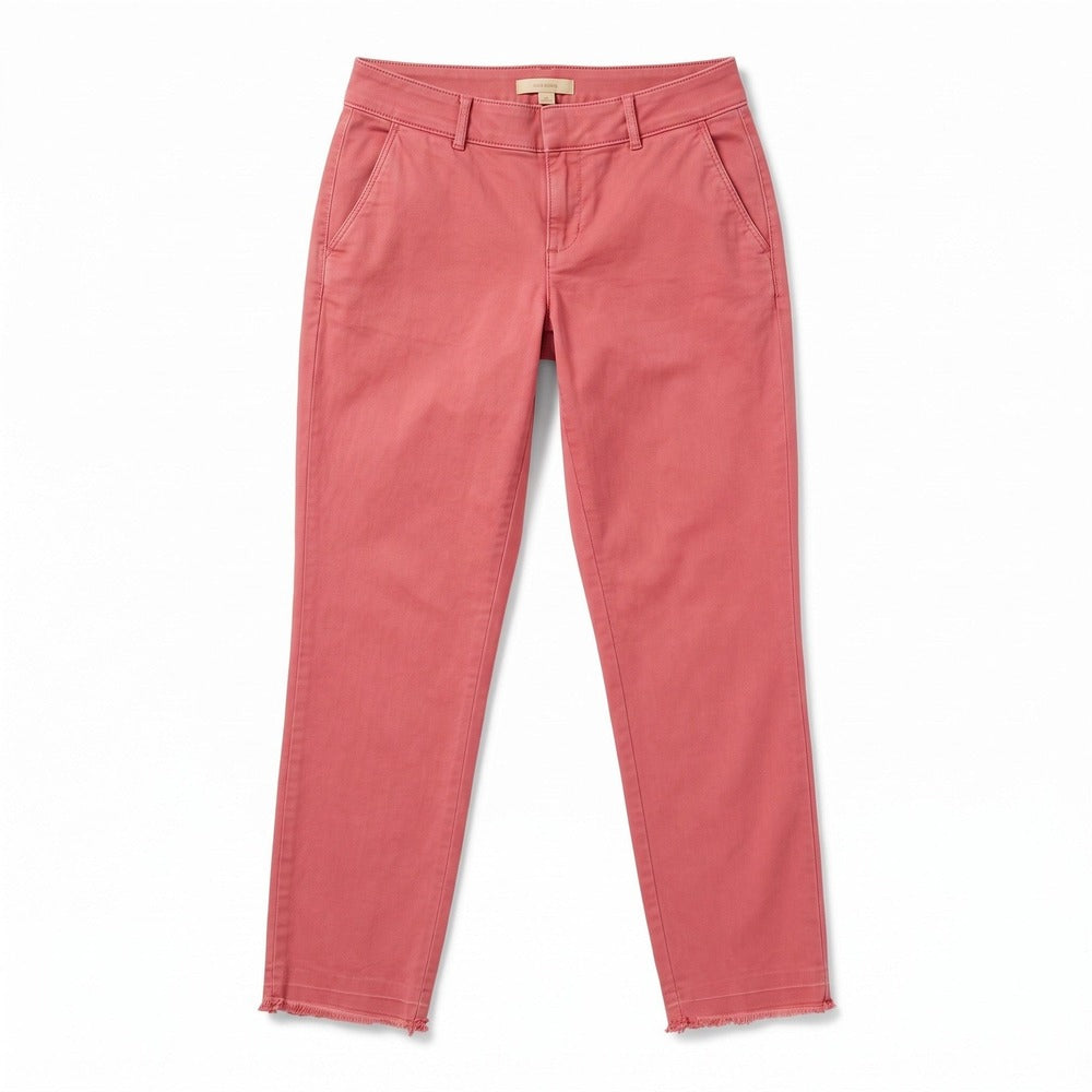 LOFT 6 Rust Marisa Chino Pants Womens Frayed Hem Casual Boho Ankle Trousers