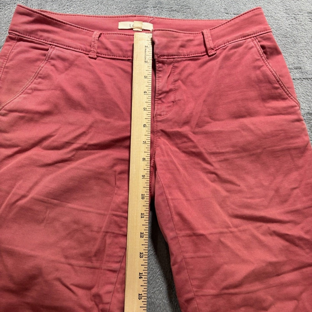 LOFT 6 Rust Marisa Chino Pants Womens Frayed Hem Casual Boho Ankle Trousers