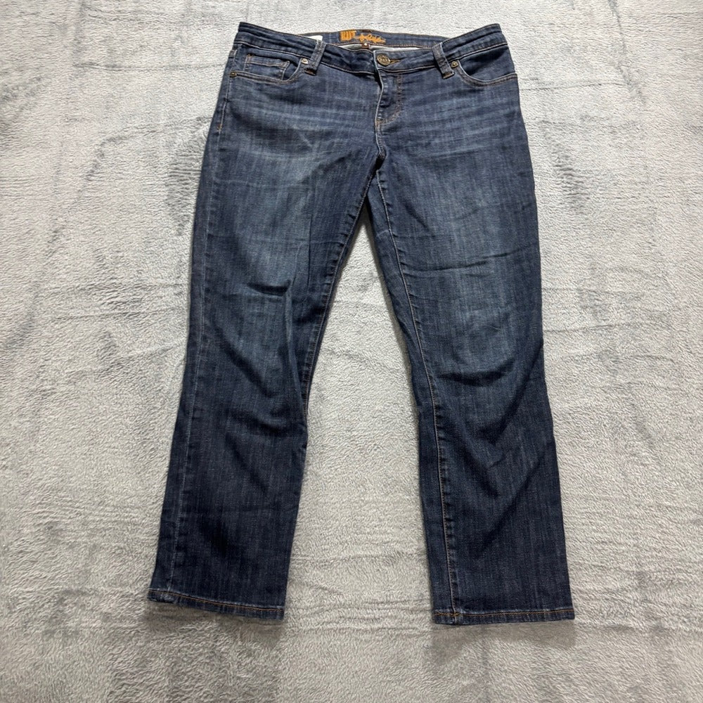 KUT from the Kloth 6 Blue Bardot Crop Skinny Boyfriend Jeans Womens Casual Boho