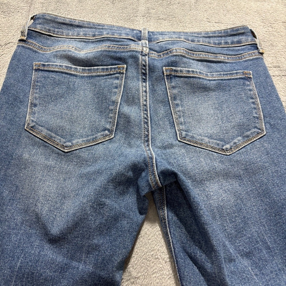 Old Navy 8 Blue Womens Distressed Skinny Jeans Cuffed Hem Casual Vintage Boho