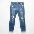 Old Navy 8 Blue Womens Distressed Skinny Jeans Cuffed Hem Casual Vintage Boho