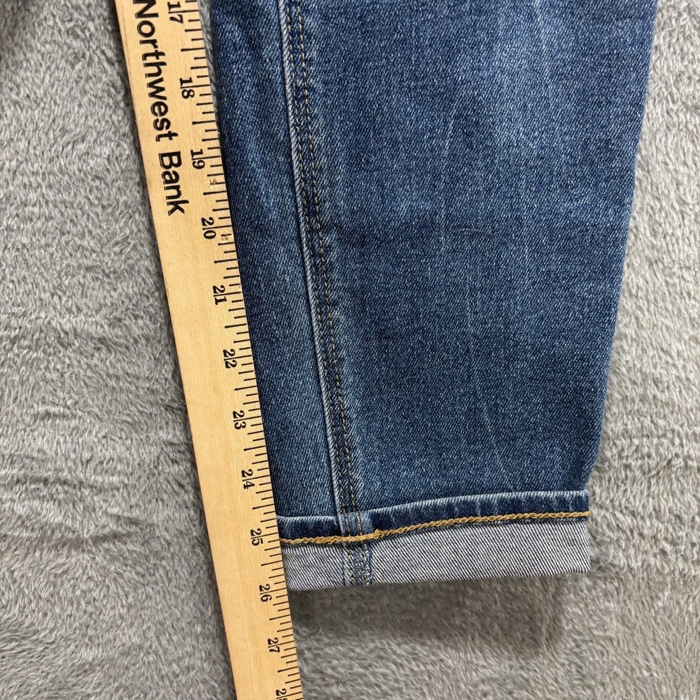 Old Navy 8 Blue Womens Distressed Skinny Jeans Cuffed Hem Casual Vintage Boho
