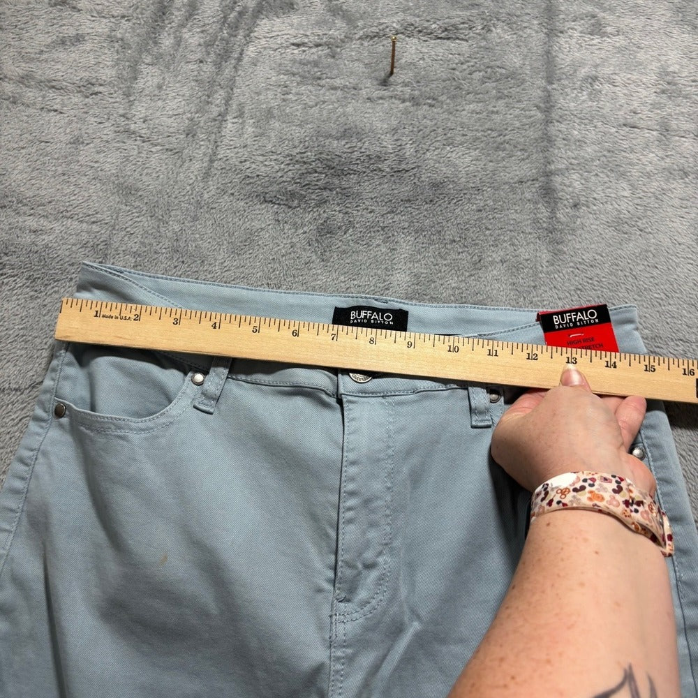 Buffalo David Bitton Womens 8/29 Light Blue Havana High Rise Ankle Pants NWT