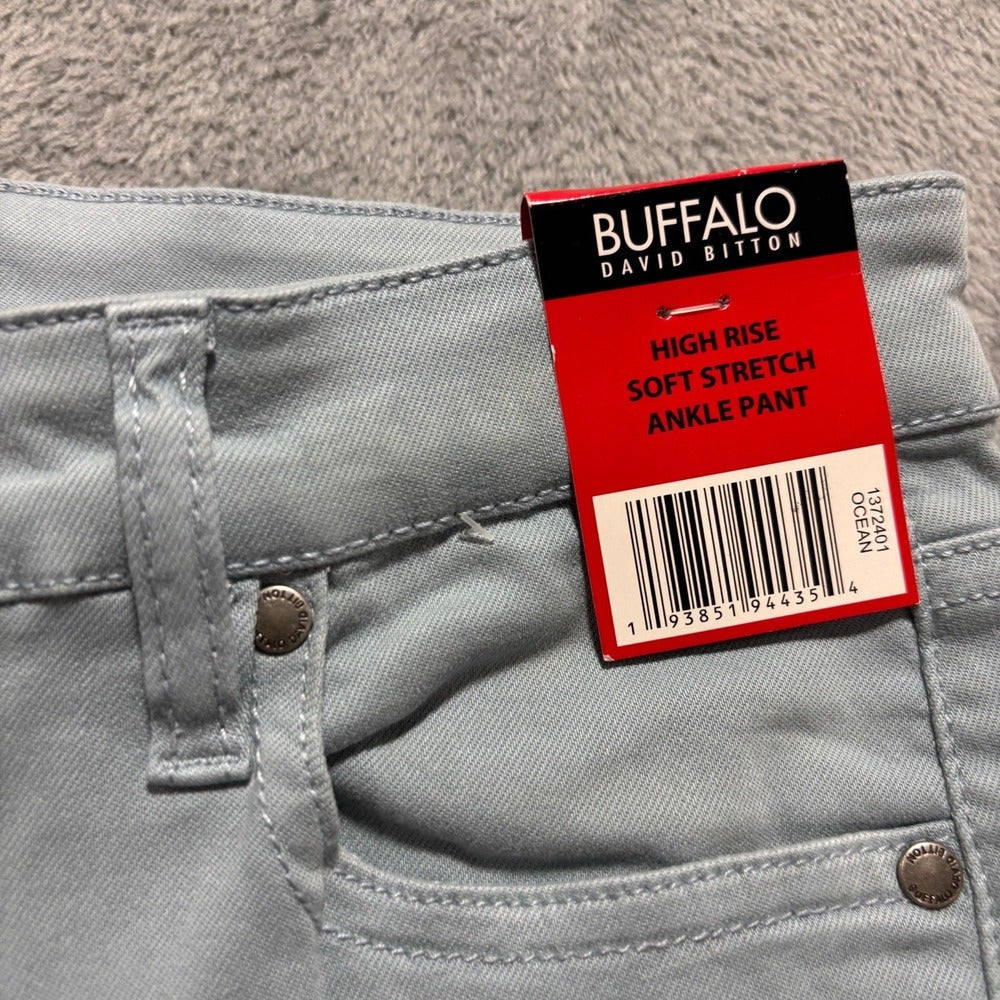 Buffalo David Bitton Womens 8/29 Light Blue Havana High Rise Ankle Pants NWT