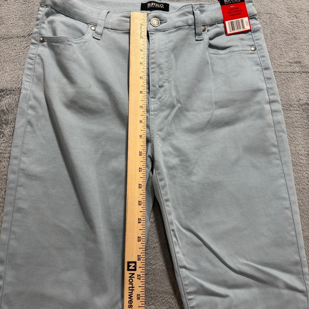 Buffalo David Bitton Womens 8/29 Light Blue Havana High Rise Ankle Pants NWT