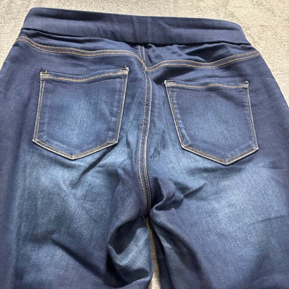 Nine West Womens 6 Dark Wash Pull-On Skinny Jeans Casual Boho Denim