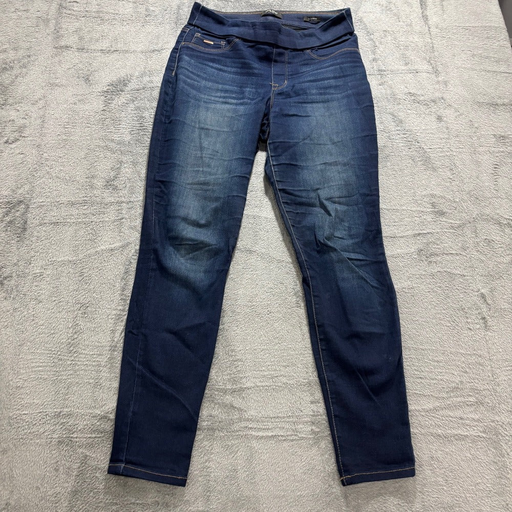 Nine West Womens 6 Dark Wash Pull-On Skinny Jeans Casual Boho Denim