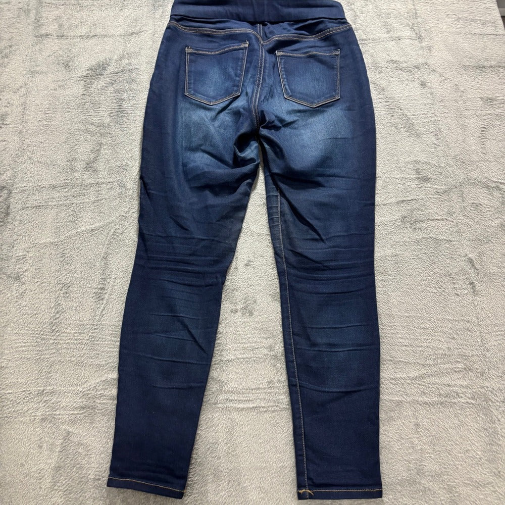 Nine West Womens 6 Dark Wash Pull-On Skinny Jeans Casual Boho Denim