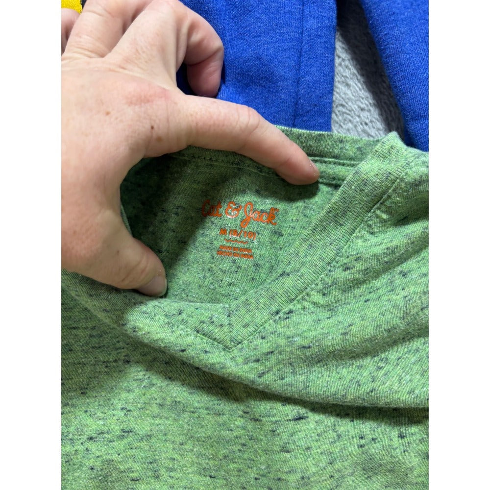 Cat & Jack Boys M 8/10 Blue Green Shirt Sweatshirt Bundle 3pc Casual Cozy Play