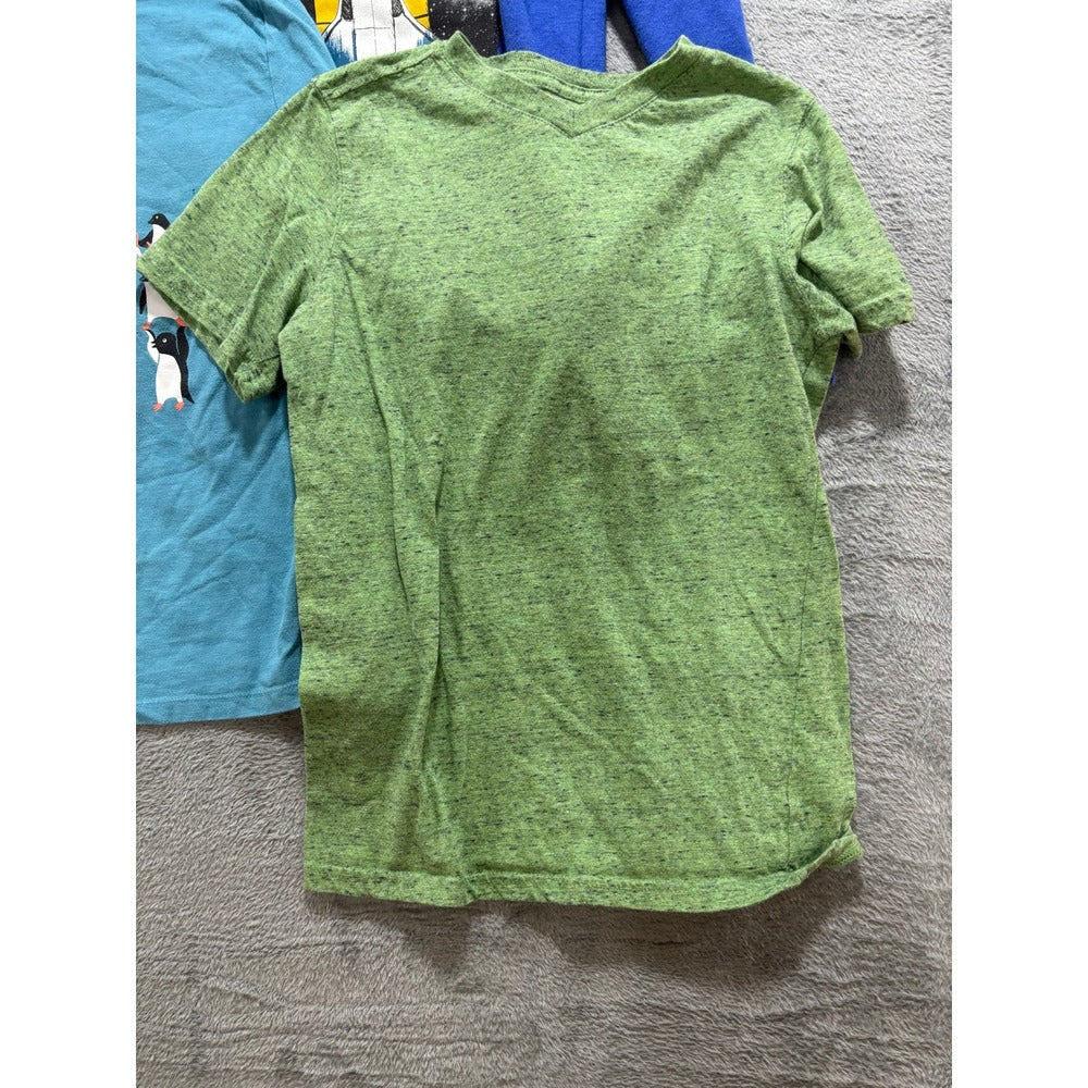 Cat & Jack Boys M 8/10 Blue Green Shirt Sweatshirt Bundle 3pc Casual Cozy Play