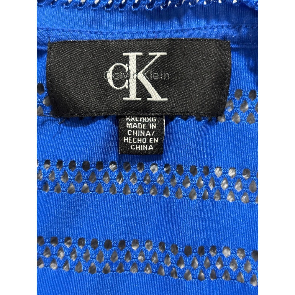 Calvin Klein XXL Blue Mesh Swim Cover Up Womens Casual Coastal Athleisure