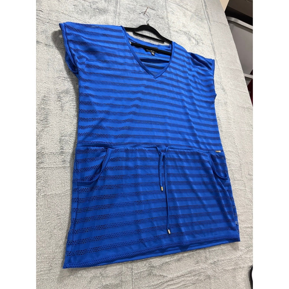 Calvin Klein XXL Blue Mesh Swim Cover Up Womens Casual Coastal Athleisure