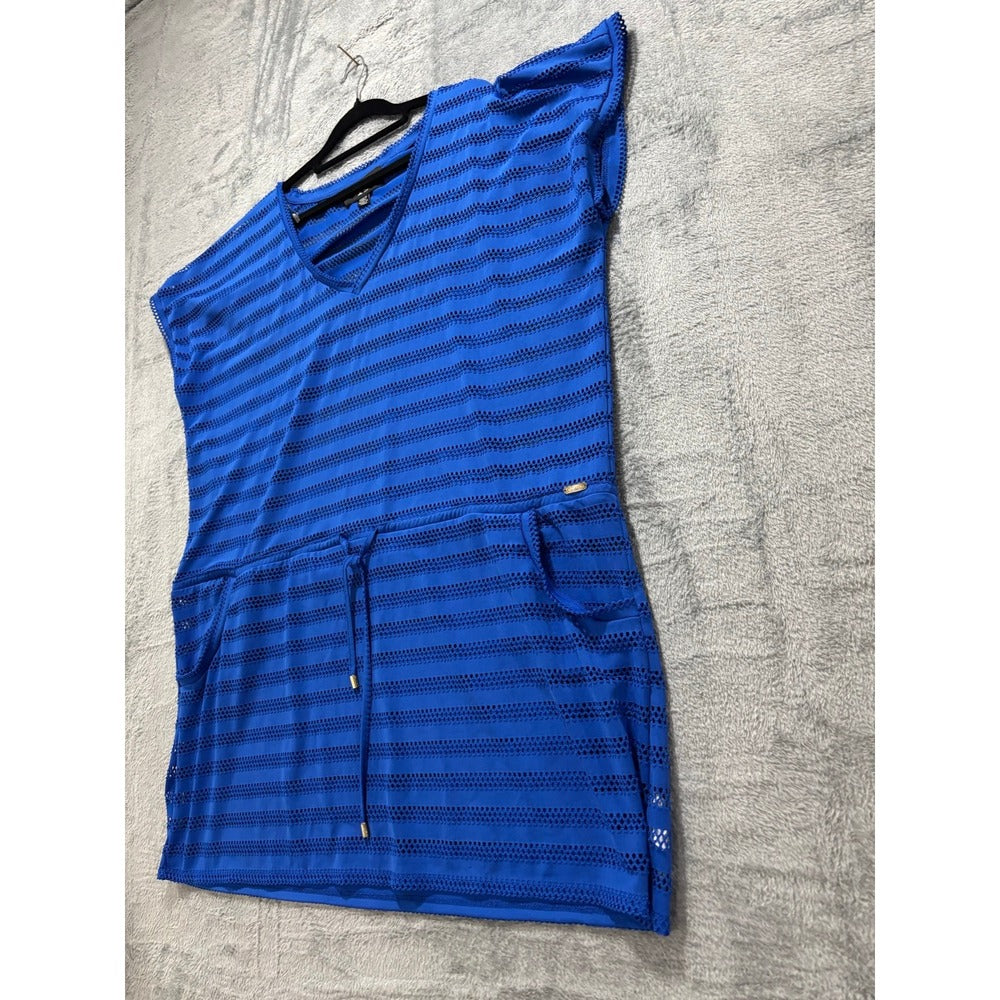 Calvin Klein XXL Blue Mesh Swim Cover Up Womens Casual Coastal Athleisure