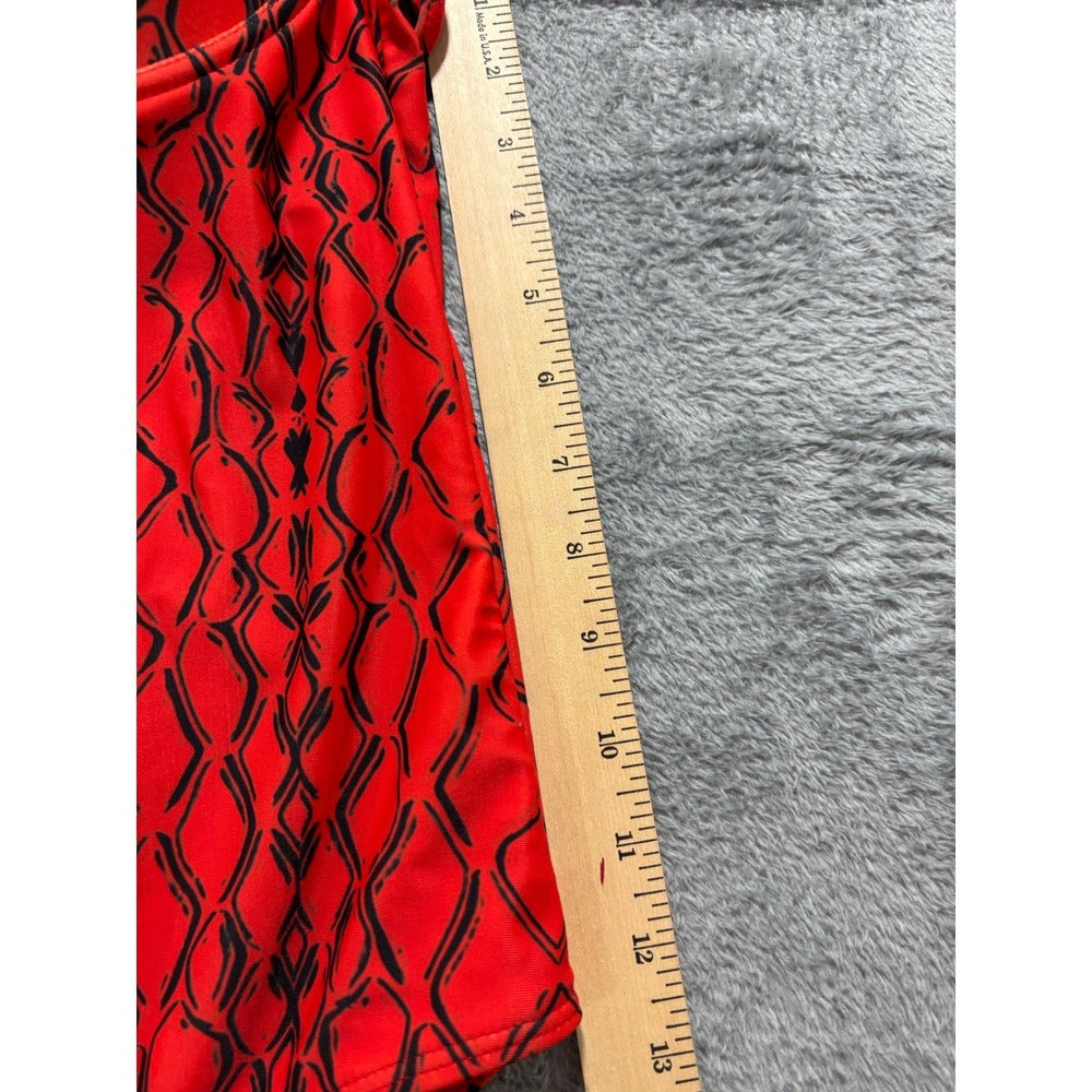Womens XL Red Black Snake Print One Piece Swimsuit Boho Festival Casual